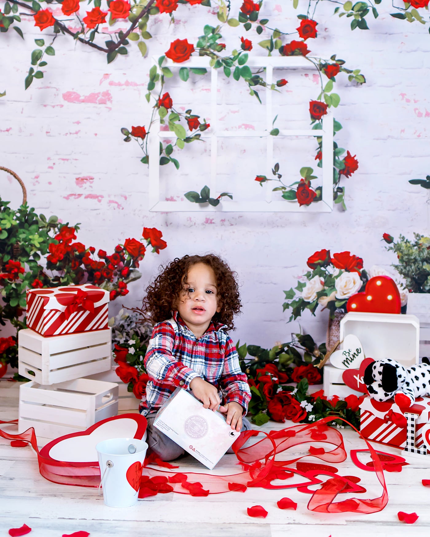 Avezano Valentine'S Day Theme Scene Decorated With Roses Photography Backdrop-AVEZANO